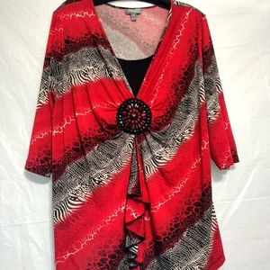 Plus Size animal print blouse